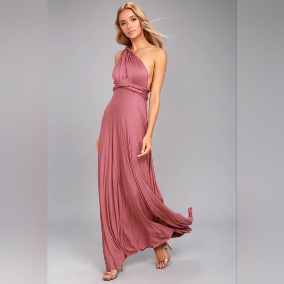 Lulu's rusty rose maxi infinity dress - Picture 4 of 6